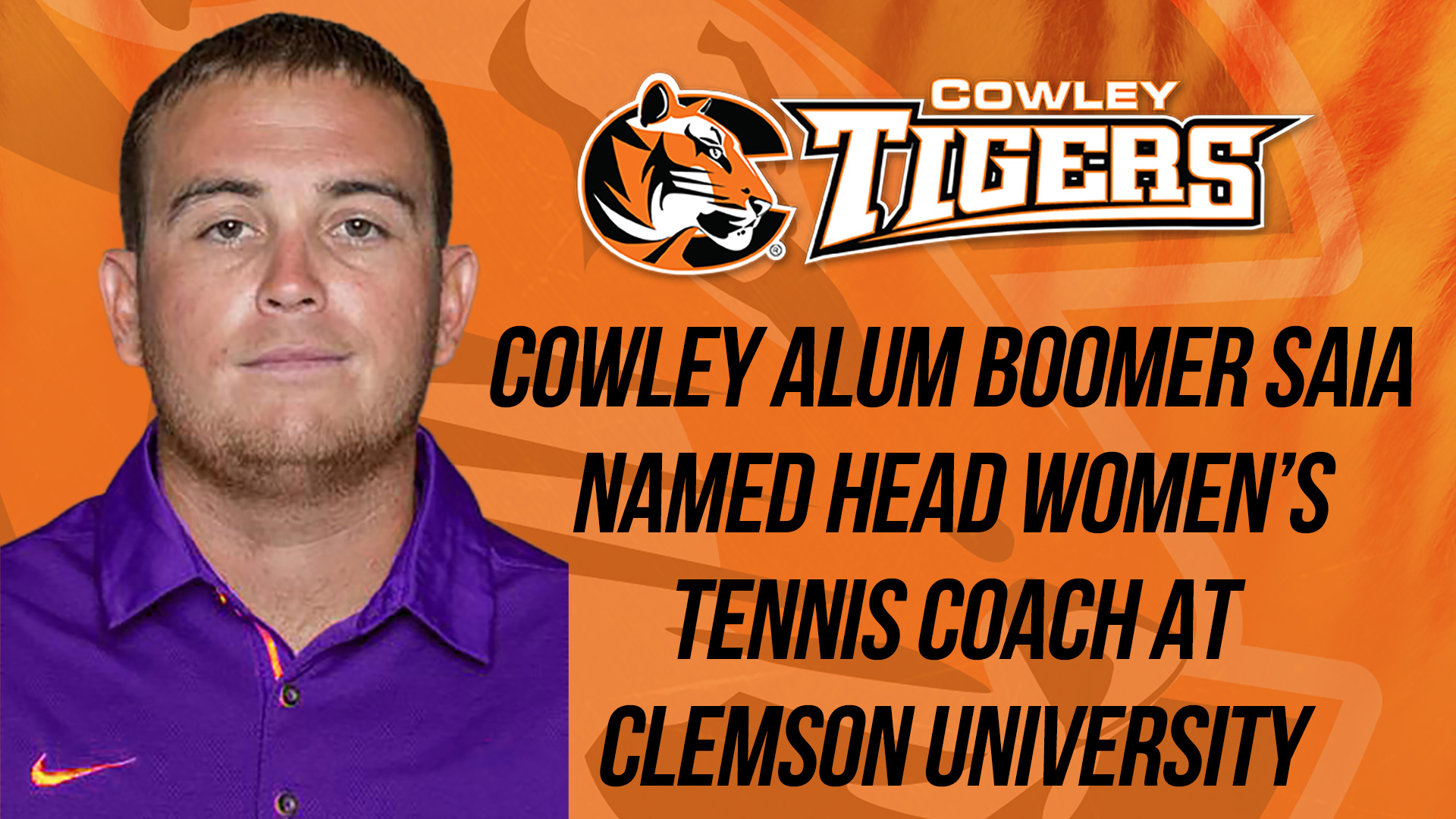 Cowley alum Boomer Saia named head women?s tennis coach at Clemson University