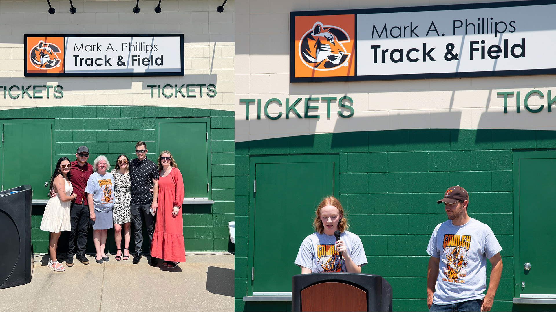 Supporters of legendary track and field coach show their respect during dedication