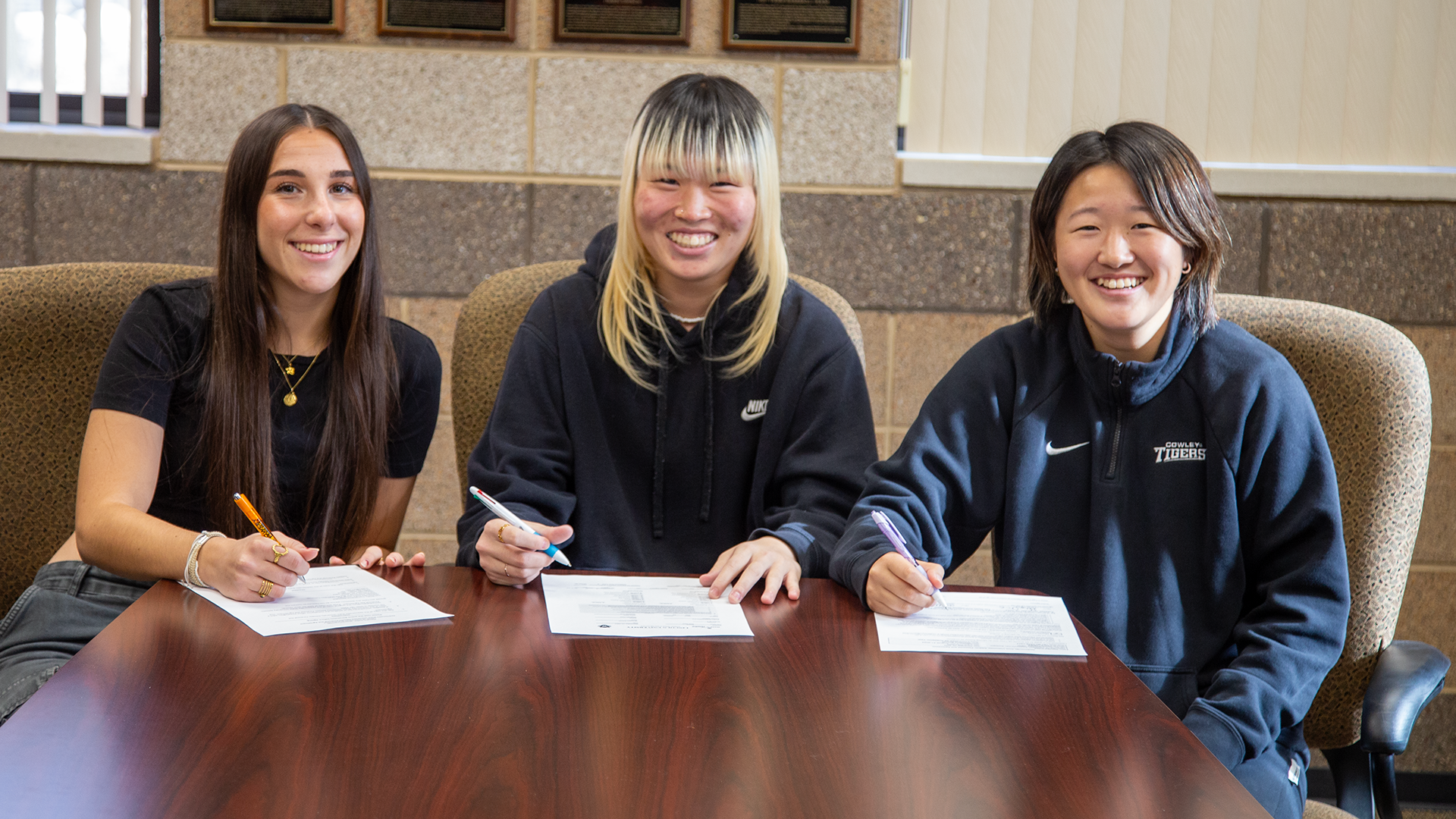 Trio of Lady Tiger soccer players sign with four-year schools